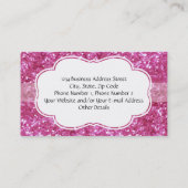 Roze Glitter-Look Mode Visitekaartje (Achterkant)