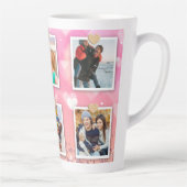 Roze Glitter Love Heart 6 Foto modern Latte Mok (Rechts)