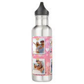 Roze Glitter Love Heart 6 Foto modern Waterfles (Links)