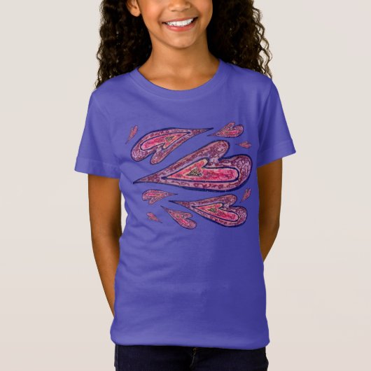 Roze Glitter Love Hearts Art Custom TShirts (Voorkant)