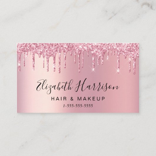 Roze Glitter Loyaliteit Korting Kaart Klantenkaartje (Achterkant)