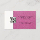 Roze Glitter Loyalty Kaart Klant Punch Kaart Visitekaartje (Achterkant)