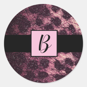 Roze Glitter Luipaard Jachtluipaard Dierenprint Sa Ronde Sticker