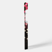 Roze Glitter Luipaard Print en Diamanten iPhone Hoesje (Linkerkant)