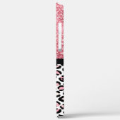Roze Glitter Luipaardprint Glans Persoonlijk Case-Mate iPhone Case (Achterkant / Links)