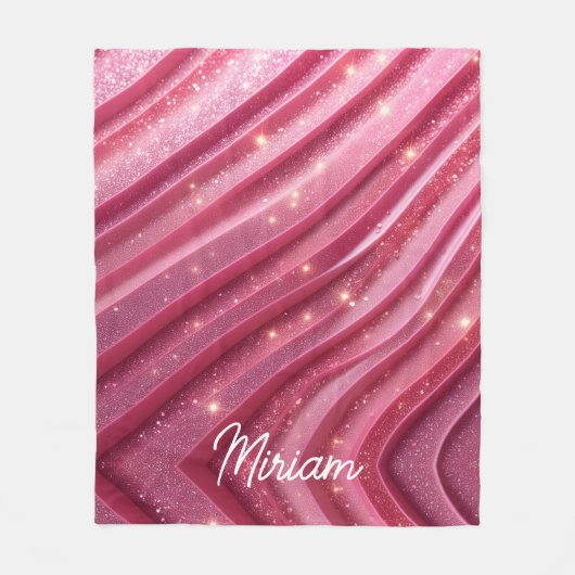 Roze Glitter Luxe voor Meisjes Fleece Deken (Voorkant)