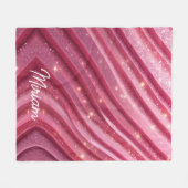 Roze Glitter Luxe voor Meisjes Fleece Deken (Voorkant (Horizontaal))