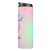 Roze glitter maakt een aftredingsvergoeding voor h thermosbeker (Geroteerd rechts)