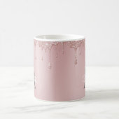 Roze glitter maakt een elegant meisjesmonogram zic koffiemok (Center)