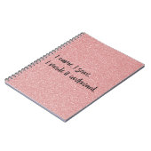 Roze glitter maakte ik het Awkward Spiral Notitieb Notitieboek (Linkerzijde)