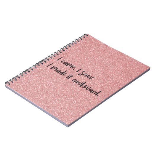 Roze glitter maakte ik het Awkward Spiral Notitieb Notitieboek (Linkerzijde)
