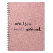 Roze glitter maakte ik het Awkward Spiral Notitieb Notitieboek (Voorkant)