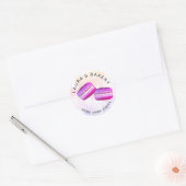 Roze Glitter Macarons - Startbakkerij voor koekjes Ronde Sticker (Envelop)