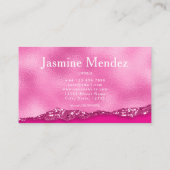 Roze Glitter Make-up Artiesten Studio Visitekaartje (Achterkant)