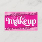 Roze Glitter Make-up Artiesten Studio Visitekaartje (Voorkant)