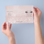 Roze Glitter Make-up Ogen Wimpers DL 3 Folder (Hand)