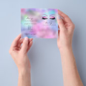 Roze Glitter Makeup Eye Lash Prijs Blauw Flyer (Hand)