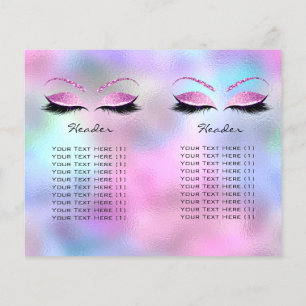 Roze Glitter Makeup Eye Lash Prijs Blauw Flyer