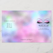 Roze Glitter Makeup Eyes Roos DL 3 bijsluiter Flyer (Voorkant)