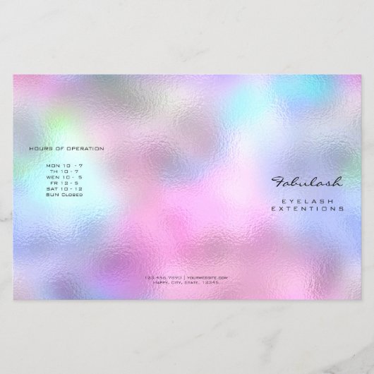 Roze Glitter Makeup Lash Holographic Blue Flyer (Voorkant)