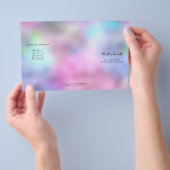 Roze Glitter Makeup Lash Holographic Blue Flyer (Hand)