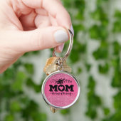 Roze Glitter Mam Citaat Sleutelhanger (Hand)