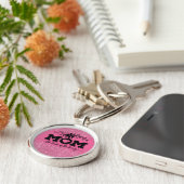 Roze Glitter Mam Citaat Sleutelhanger (Zijkant)