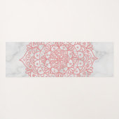 Roze Glitter Mandala op Marble Yoga Mat (Achterkant (horizontaal))