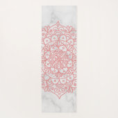 Roze Glitter Mandala op Marble Yoga Mat (Achterkant)