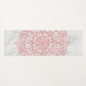 Roze Glitter Mandala op Marble Yoga Mat (Voorkant (horizontaal))