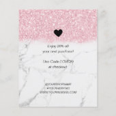 Roze Glitter Marble Business Hartelijk dank voor u (Achterkant)