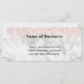 Roze Glitter Marble Logo Business Cadeaubon (Achterkant)