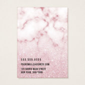 Roze Glitter Marble Ombre Logo Display Visitekaartje (Achterkant)