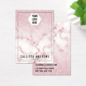 Roze Glitter Marble Ombre Logo Display Visitekaartje (Bureau)