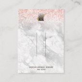 Roze glitter Marble Your Logo Hair Clip Display Visitekaartje (Voorkant)