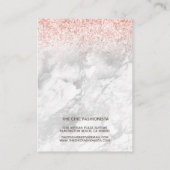 Roze glitter Marble Your Logo Hair Clip Display Visitekaartje (Achterkant)