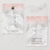 Roze glitter Marble Your Logo Hair Clip Display Visitekaartje (Voorkant / Achterkant)