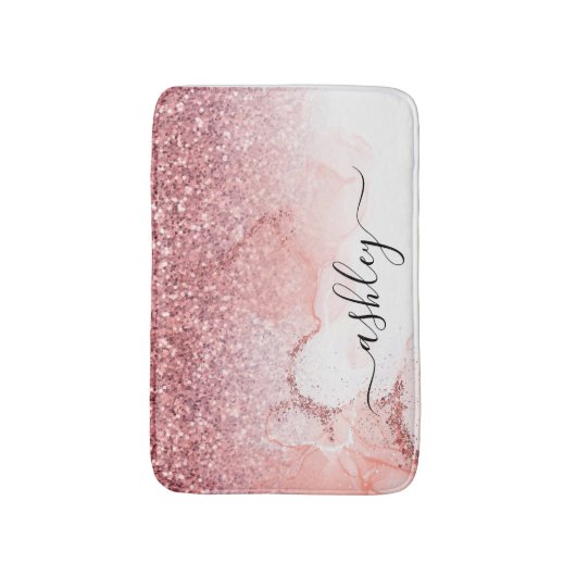 Roze Glitter Marmer Badmat (Voorkant Verticaal)