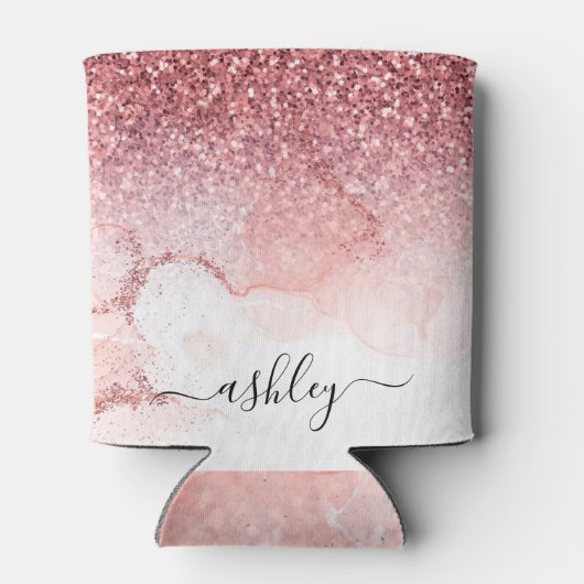 Roze Glitter Marmer Blikjeskoeler (Achterkant)