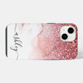 Roze Glitter Marmer iPhone Hoesje (Achterkant horizontaal)