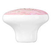 Roze Glitter Marmeren Patroon Design Stijlvol Keramische Knop (Zijkant)