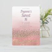Roze Glitter Marokkaanse Indische Prinses Sweet 16 Kaart (Staand voorkant)