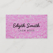 Roze Glitter Mascara of Eyelashes Visitekaartje (Achterkant)