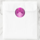 Roze Glitter Maskerade Feest Sticker (Tas)