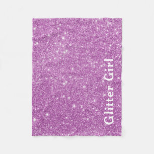 Roze Glitter Meisje Laat Je Glamour Fonkeling Zien Fleece Deken