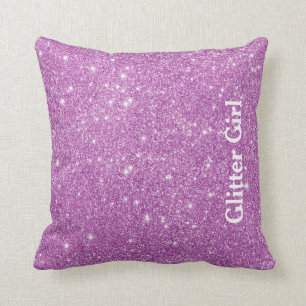 Roze Glitter Meisje Laat Je Glamour Fonkeling Zien Kussen