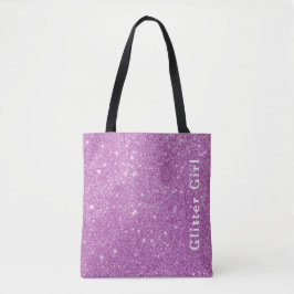 Roze Glitter Meisje Laat je Glamour Fonkeling zien Tote Bag