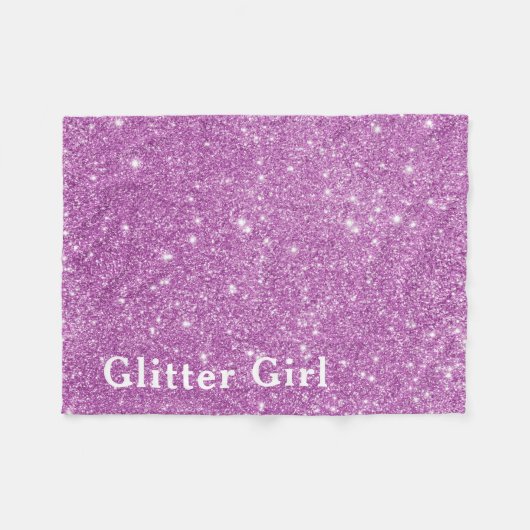 Roze Glitter Meisje Show Uw Glamours Sparkle Fleece Deken (Voorkant (Horizontaal))
