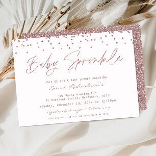 Roze Glitter Meisjes Baby Sprinkles Baby shower Kaart