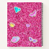 Roze Glitter Meisjesnaam Monogram Schetsboek Notitieboek (Achterkant)